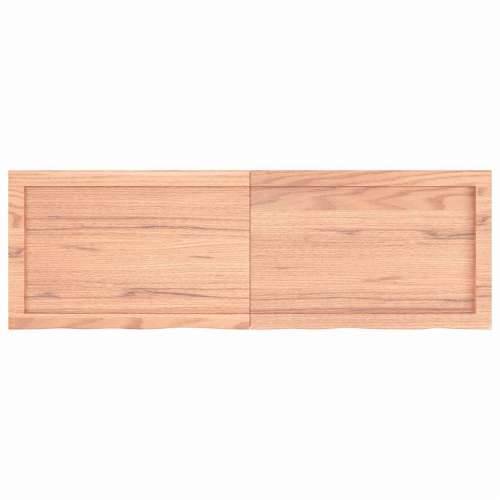 Zidna polica svjetlosmeđa 120x40x(2-6) cm obrađena hrastovina - Svjetlosmeđa 120 x 40 x 6 cm 1 Cijena