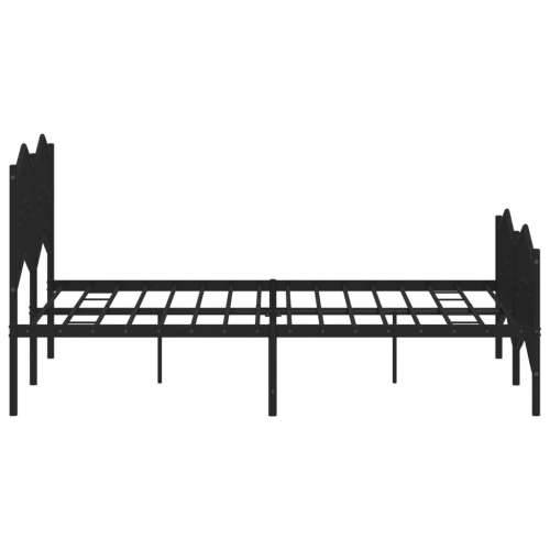 Metalni okvir kreveta s uzglavljem i podnožjem crni 150x200 cm Cijena