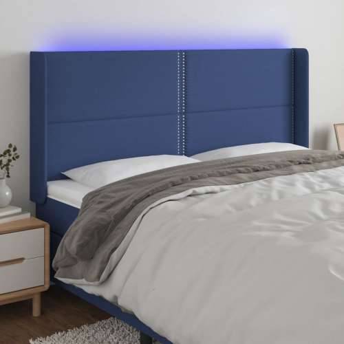 LED uzglavlje plavo 183 x 16 x 118/128 cm od tkanine - Plava 183 x 16 x 118/128 cm 1 Cijena
