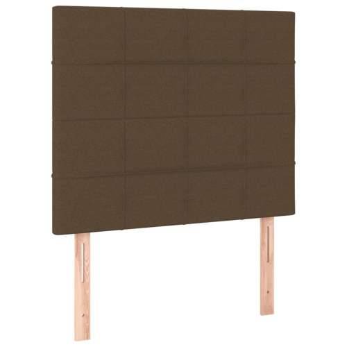 Krevet s oprugama i madracem tamnosmeđi 90 x 190 cm od tkanine - Tamno smeđa 90 x 190 cm Blok s kvadratima Cijena