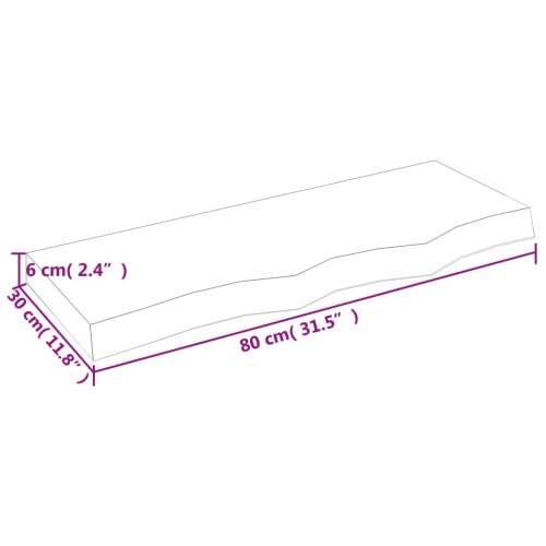 Kupaonska radna ploča svjetlosmeđa 80x30x(2-6) cm masivno drvo Svjetlosmeđa 80 x 30 x 6 cm Cijena