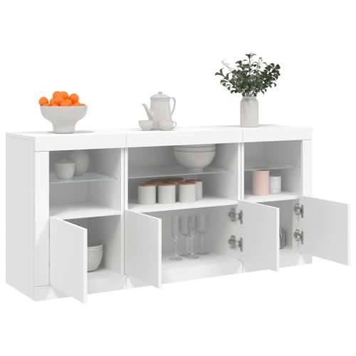 Komoda s LED svjetlima bijela 142,5 x 37 x 67 cm - Bijela 1 Cijena
