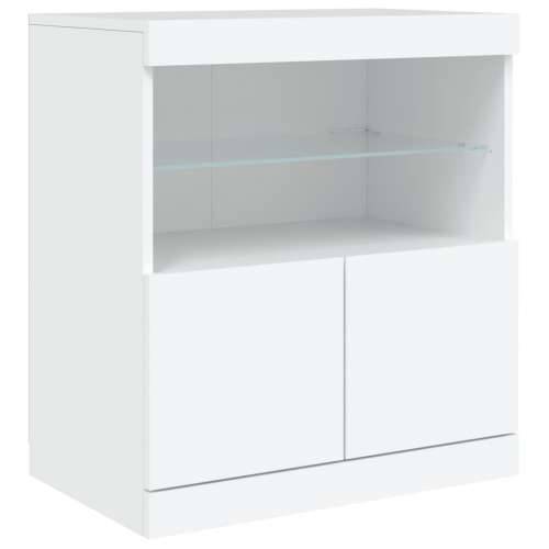 Komoda s LED svjetlima bijela 142,5 x 37 x 67 cm - Bijela 1 Cijena