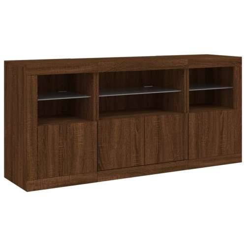 Komoda s LED svjetlima smeđa boja hrasta 142,5x37x67 cm - Smeđi hrast 1 Cijena