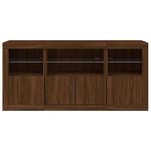 Komoda s LED svjetlima smeđa boja hrasta 142,5x37x67 cm - Smeđi hrast 1 Cijena