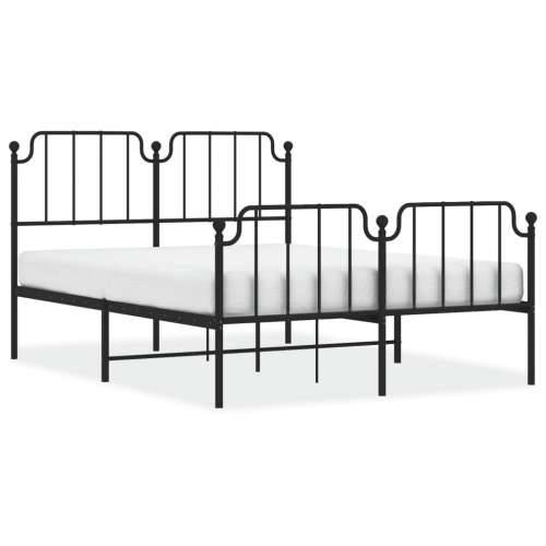 Metalni okvir kreveta s uzglavljem i podnožjem crni 135x190 cm Cijena