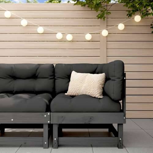 Kutna vrtna sofa siva od masivne borovine - Siva boja bora 1 kutna sofa Cijena
