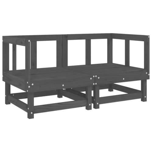 Kutne vrtne sofe 2 kom sive od masivne borovine - Siva boja bora 1 Kutna sofa (2 kom) Cijena