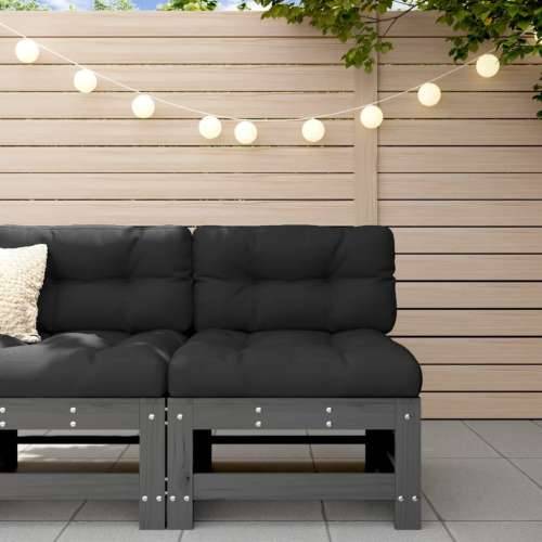 Srednja vrtna sofa siva od masivne borovine - Siva boja bora 1 srednja sofa Cijena