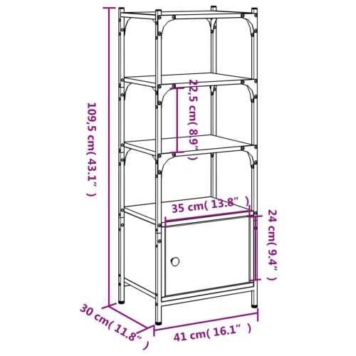 Regal za knjige 3 razine crni 41x30x109,5 cm konstruirano drvo - Crna 1 41 cm Cijena