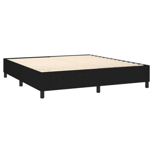 Krevet s oprugama i madracem crni 180x200 cm od tkanine - Crna 180 x 200 cm Obično s čavlima Cijena