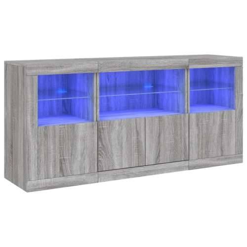 Komoda s LED svjetlima boja sivog hrasta 142,5x37x67 cm - Sivi hrast sonoma 1 Cijena