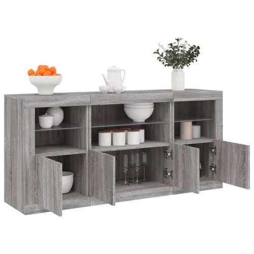 Komoda s LED svjetlima boja sivog hrasta 142,5x37x67 cm - Sivi hrast sonoma 1 Cijena