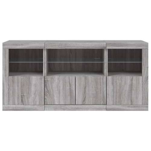 Komoda s LED svjetlima boja sivog hrasta 142,5x37x67 cm - Sivi hrast sonoma 1 Cijena