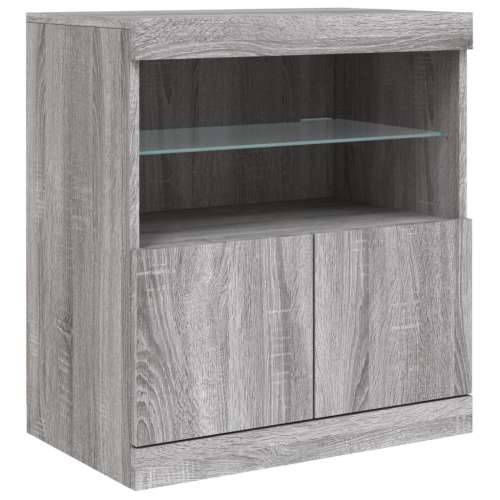 Komoda s LED svjetlima boja sivog hrasta 142,5x37x67 cm - Sivi hrast sonoma 1 Cijena