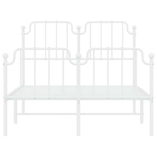 Metalni okvir kreveta uzglavlje i podnožje bijeli 120x190 cm - Bijela 120 x 190 cm s uzglavljem i podnožjem Cijena