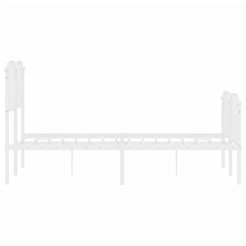 Metalni okvir kreveta uzglavlje i podnožje bijeli 120x190 cm - Bijela 120 x 190 cm s uzglavljem i podnožjem Cijena