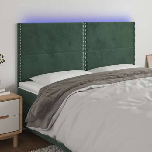 LED uzglavlje tamnozeleno 160x5x118/128 cm baršunasto - Tamnozelena 160 x 5 x 118/128 cm 1 Cijena