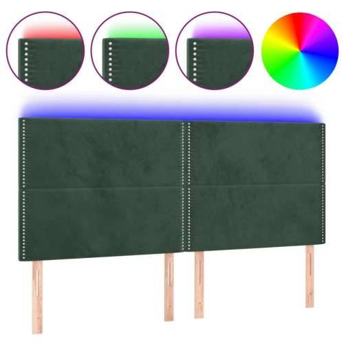 LED uzglavlje tamnozeleno 160x5x118/128 cm baršunasto - Tamnozelena 160 x 5 x 118/128 cm 1 Cijena