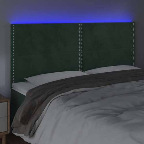 LED uzglavlje tamnozeleno 160x5x118/128 cm baršunasto - Tamnozelena 160 x 5 x 118/128 cm 1 Cijena