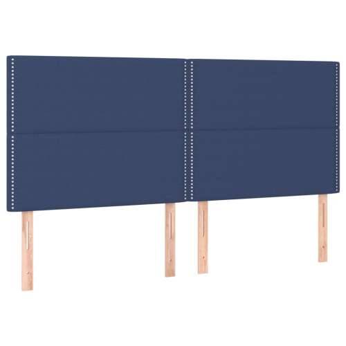 Krevet box spring s madracem LED plavi 180x200 cm od tkanine - Plava 180 x 200 cm Obično s čavlima Cijena