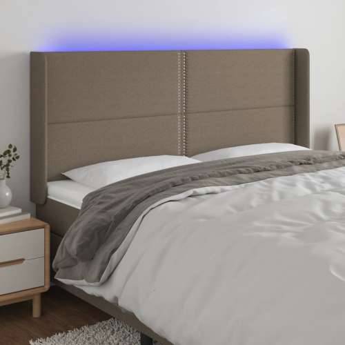 LED uzglavlje smeđesivo 183 x 16 x 118/128 cm od tkanine - Sivo-smeđa 183 x 16 x 118/128 cm 1 Cijena