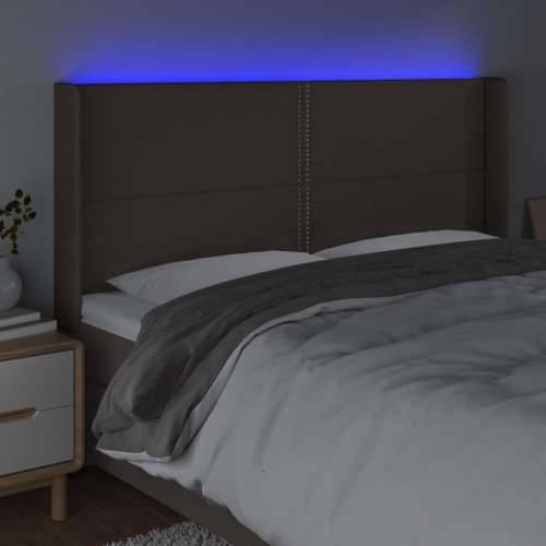 LED uzglavlje smeđesivo 183 x 16 x 118/128 cm od tkanine - Sivo-smeđa 183 x 16 x 118/128 cm 1 Cijena
