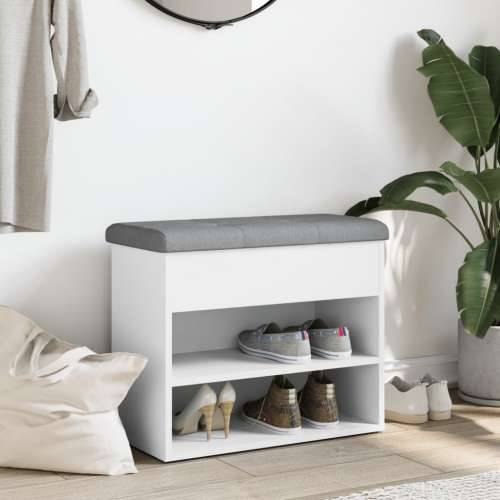 Klupa za cipele bijela 62x32x50 cm od konstruiranog drva - Bijela Cijena