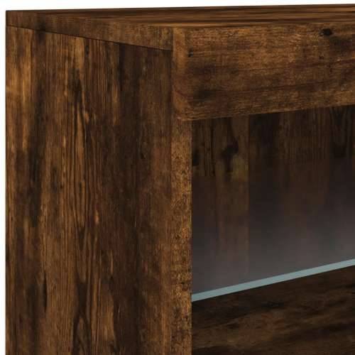Komoda s LED svjetlima boja dimljenog hrasta 142,5x37x67 cm - Dimljeni hrast 1 Cijena