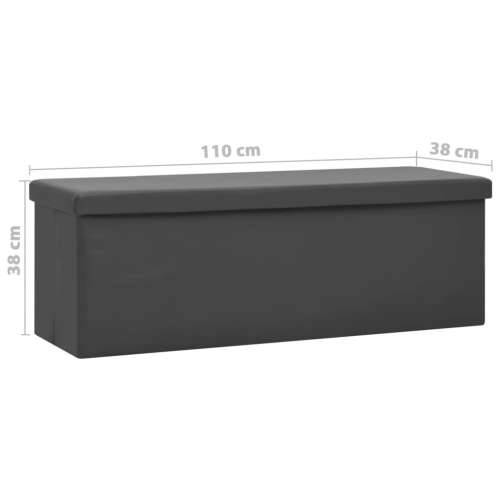 Sklopiva klupa za pohranu siva PVC - Siva Cijena