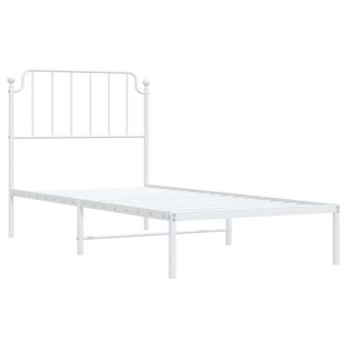 Metalni okvir za krevet s uzglavljem bijeli 90x200 cm - Bijela 90 x 200 cm s uzglavljem Cijena