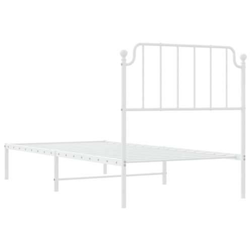 Metalni okvir za krevet s uzglavljem bijeli 90x200 cm - Bijela 90 x 200 cm s uzglavljem Cijena