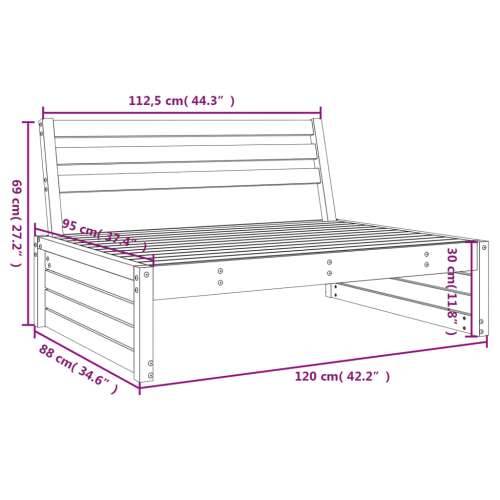 Srednja vrtna sofa bijela 120 x 80 cm od masivne borovine Bijela boja bora 1 srednja sofa Cijena