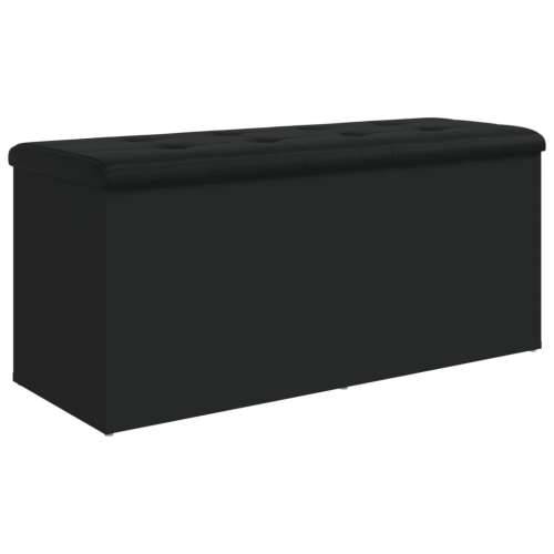 Klupa za pohranu crna 102 x 42 x 45 cm od konstruiranog drva - Crna 102 x 42 x 45 cm Cijena