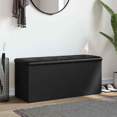 Klupa za pohranu crna 102 x 42 x 45 cm od konstruiranog drva - Crna 102 x 42 x 45 cm Cijena