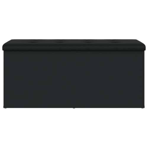Klupa za pohranu crna 102 x 42 x 45 cm od konstruiranog drva - Crna 102 x 42 x 45 cm Cijena