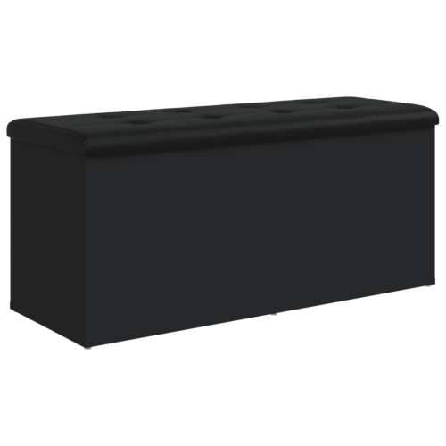 Klupa za pohranu crna 102 x 42 x 45 cm od konstruiranog drva - Crna 102 x 42 x 45 cm Cijena