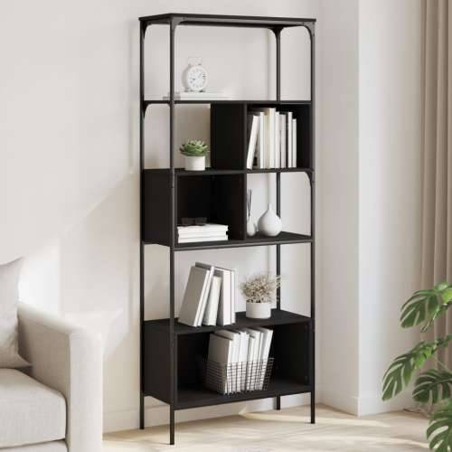 Regal za knjige 5 razina crni 76x33x188,5 cm konstruirano drvo - Crna 1 Cijena
