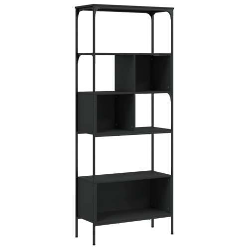 Regal za knjige 5 razina crni 76x33x188,5 cm konstruirano drvo - Crna 1 Cijena