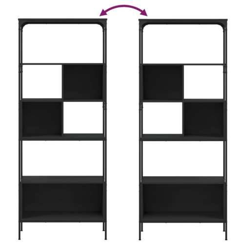 Regal za knjige 5 razina crni 76x33x188,5 cm konstruirano drvo - Crna 1 Cijena