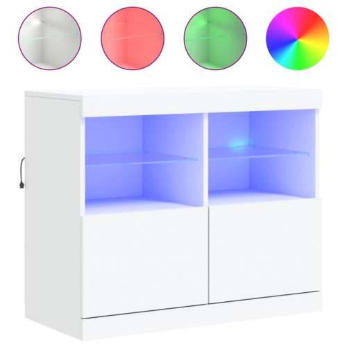 Komoda s LED svjetlima bijela 81x37x67 cm - Bijela 1 Cijena