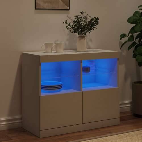 Komoda s LED svjetlima bijela 81x37x67 cm - Bijela 1 Cijena