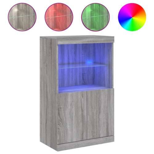 Komoda s LED svjetlima boja sivog hrasta 60,5x37x100 cm - Sivi hrast sonoma 1 Cijena