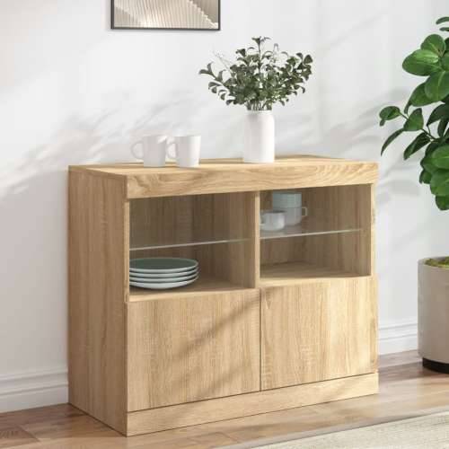 Komoda s LED svjetlima boja hrasta sonome 81x37x67 cm - sonoma hrast 1 Cijena