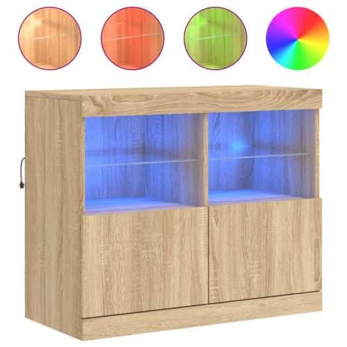 Komoda s LED svjetlima boja hrasta sonome 81x37x67 cm - sonoma hrast 1 Cijena