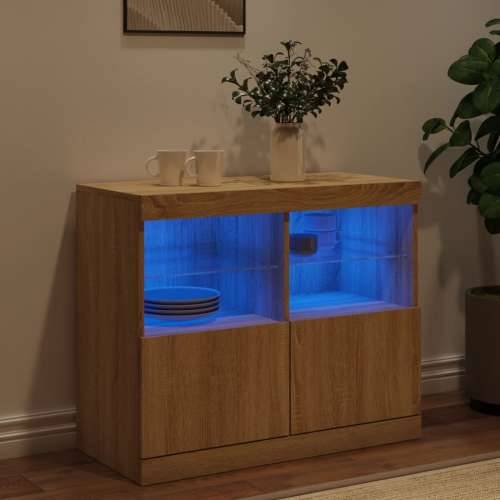 Komoda s LED svjetlima boja hrasta sonome 81x37x67 cm - sonoma hrast 1 Cijena