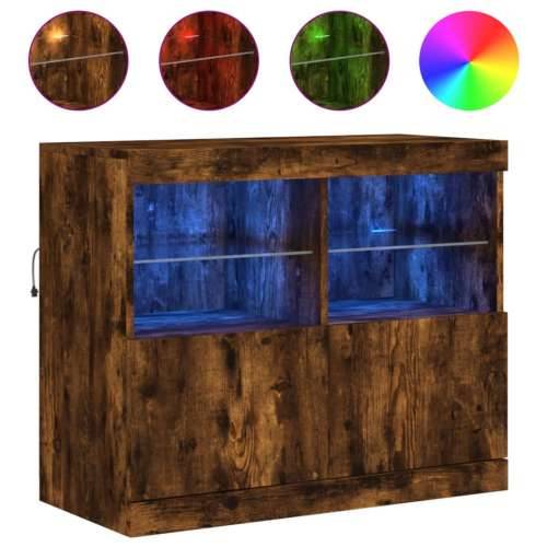 Komoda s LED svjetlima boja dimljenog hrasta 81x37x67 cm - Dimljeni hrast 1 Cijena