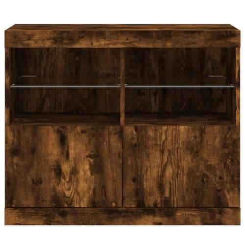 Komoda s LED svjetlima boja dimljenog hrasta 81x37x67 cm - Dimljeni hrast 1 Cijena