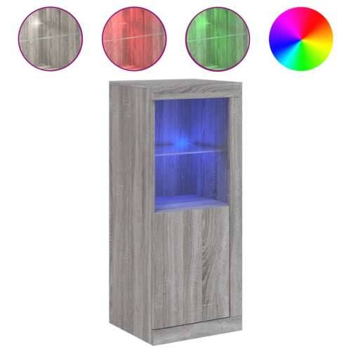 Komoda s LED svjetlima boja sivog hrasta 41x37x100 cm - Sivi hrast sonoma 1 Cijena