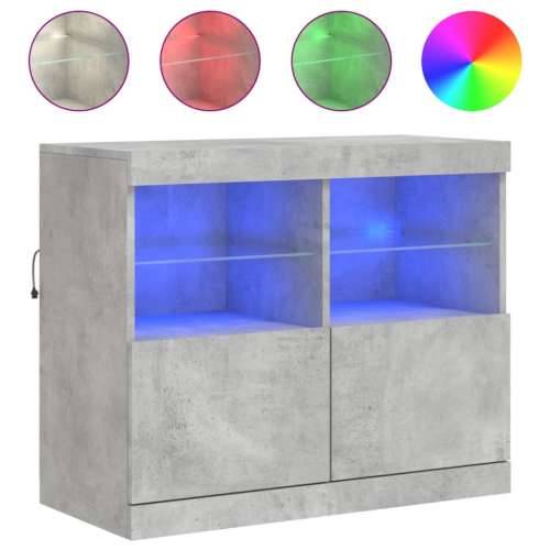 Komoda s LED svjetlima siva boja betona 81x37x67 cm - Beton siva 1 Cijena